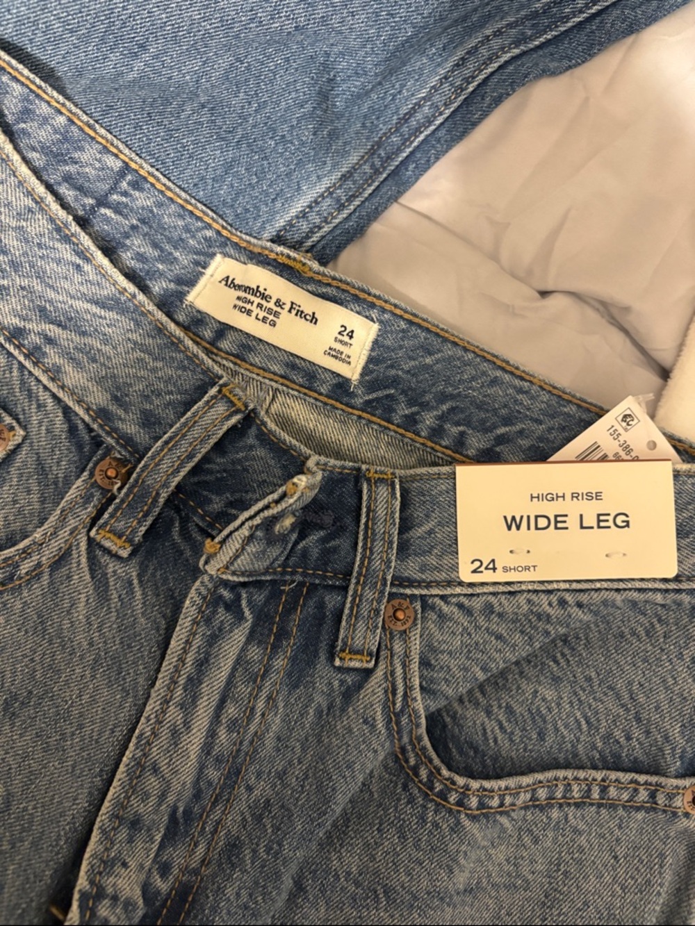 Abercrombie & Fitch Light Blue High Rise Wide Leg Jeans